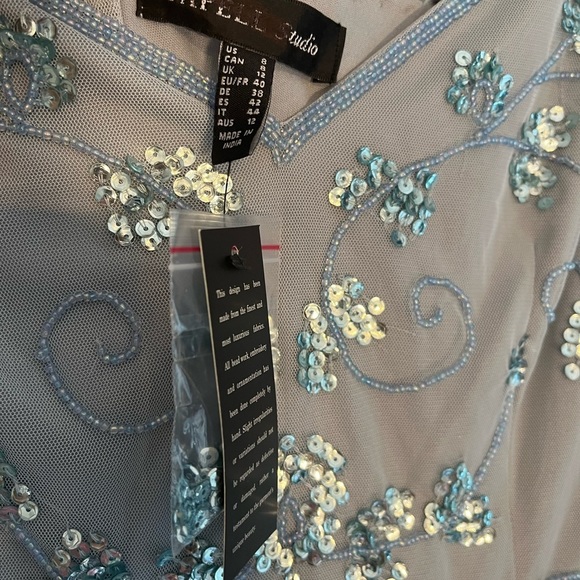 𝅺NWT Adrianna Papell Papell Studio Beaded Long Dress size 8 - Picture 7 of 7